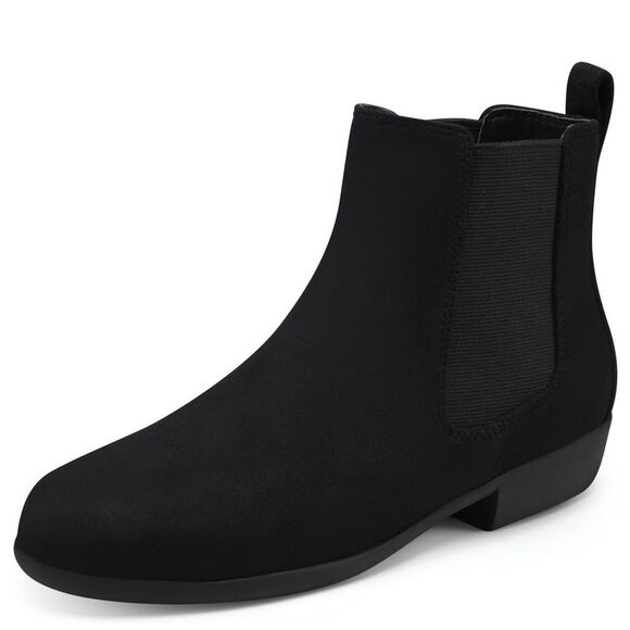 Aerosoles Steppy Ankle Boot black faux suede Girls size 11 NWT in box - Picture 1 of 11